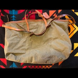 Madewell essential overnight bag in canvas & leather